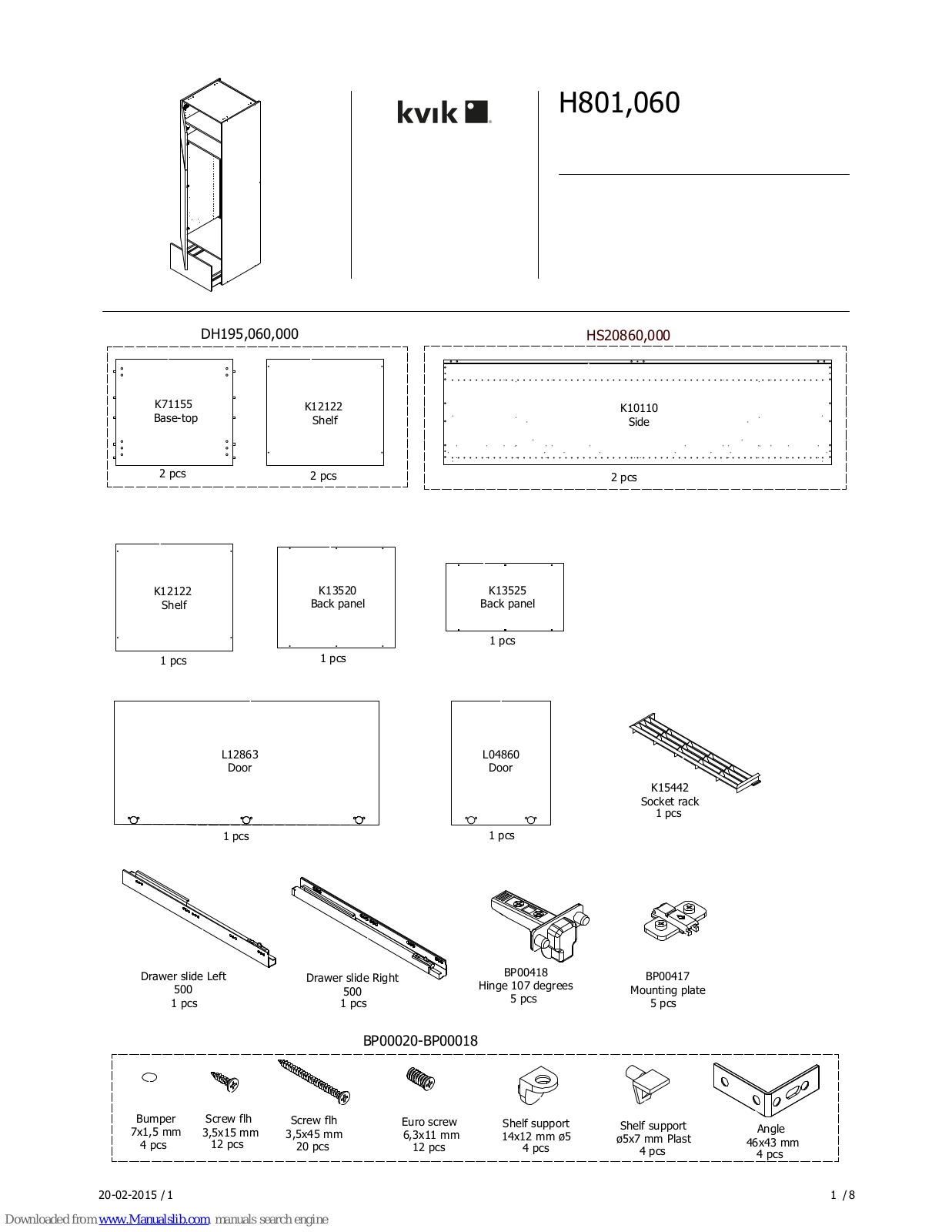 Kvik H801, 060 Assembly Instructions Manual