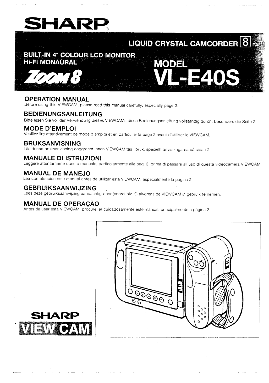 Sharp VL-E40S User Manual