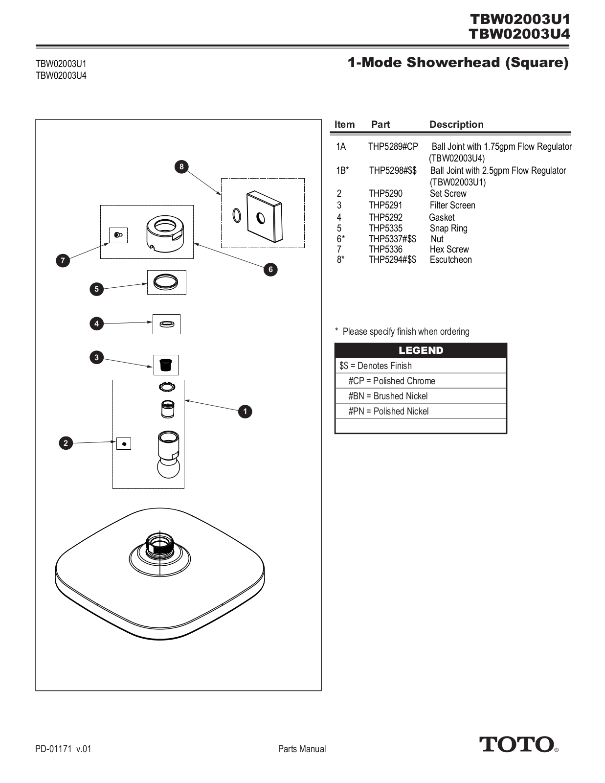 TOTO SBSA1074 Specifications - ManualMachine.com