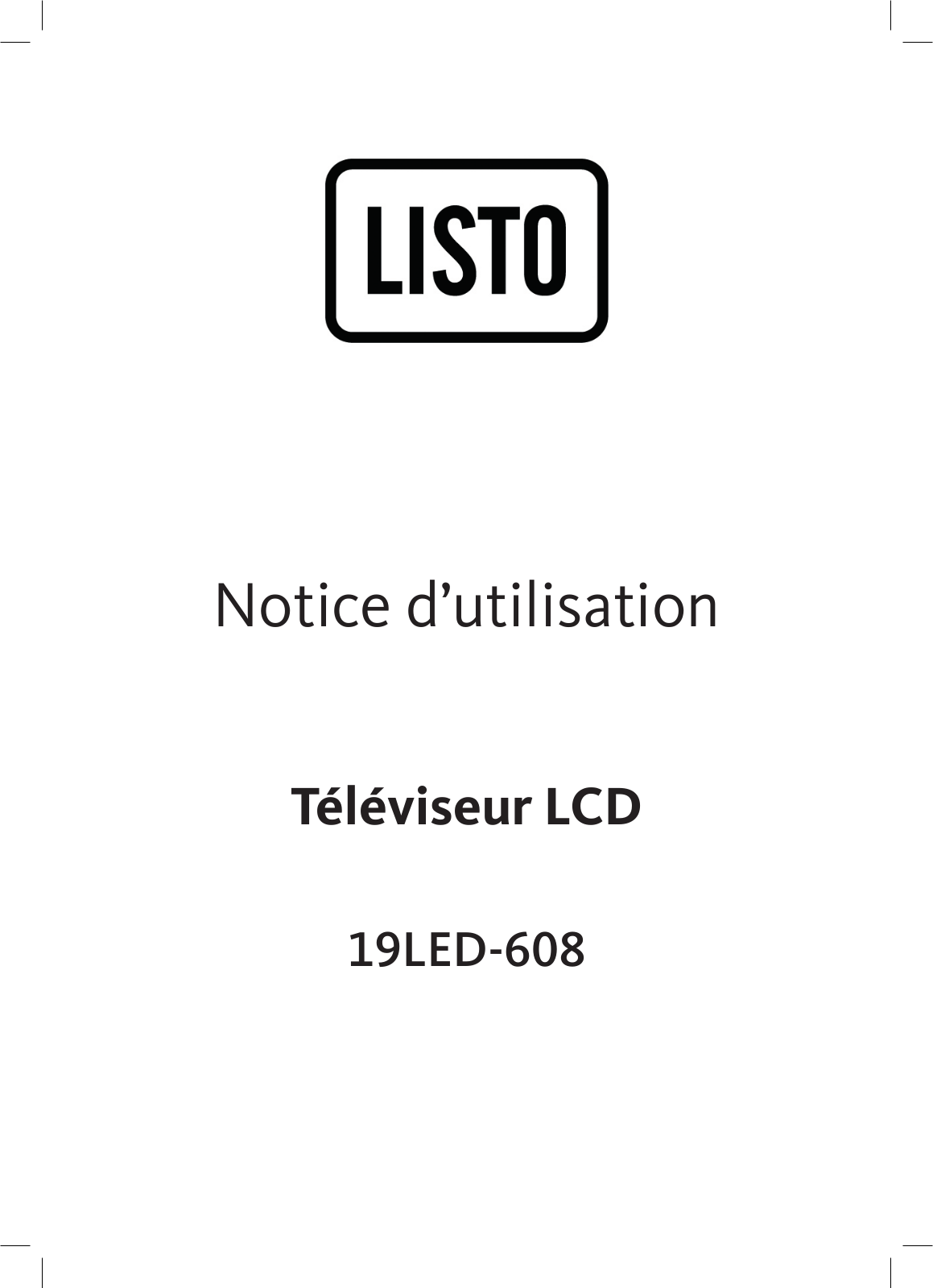 Listo 19 LED-608 User Manual