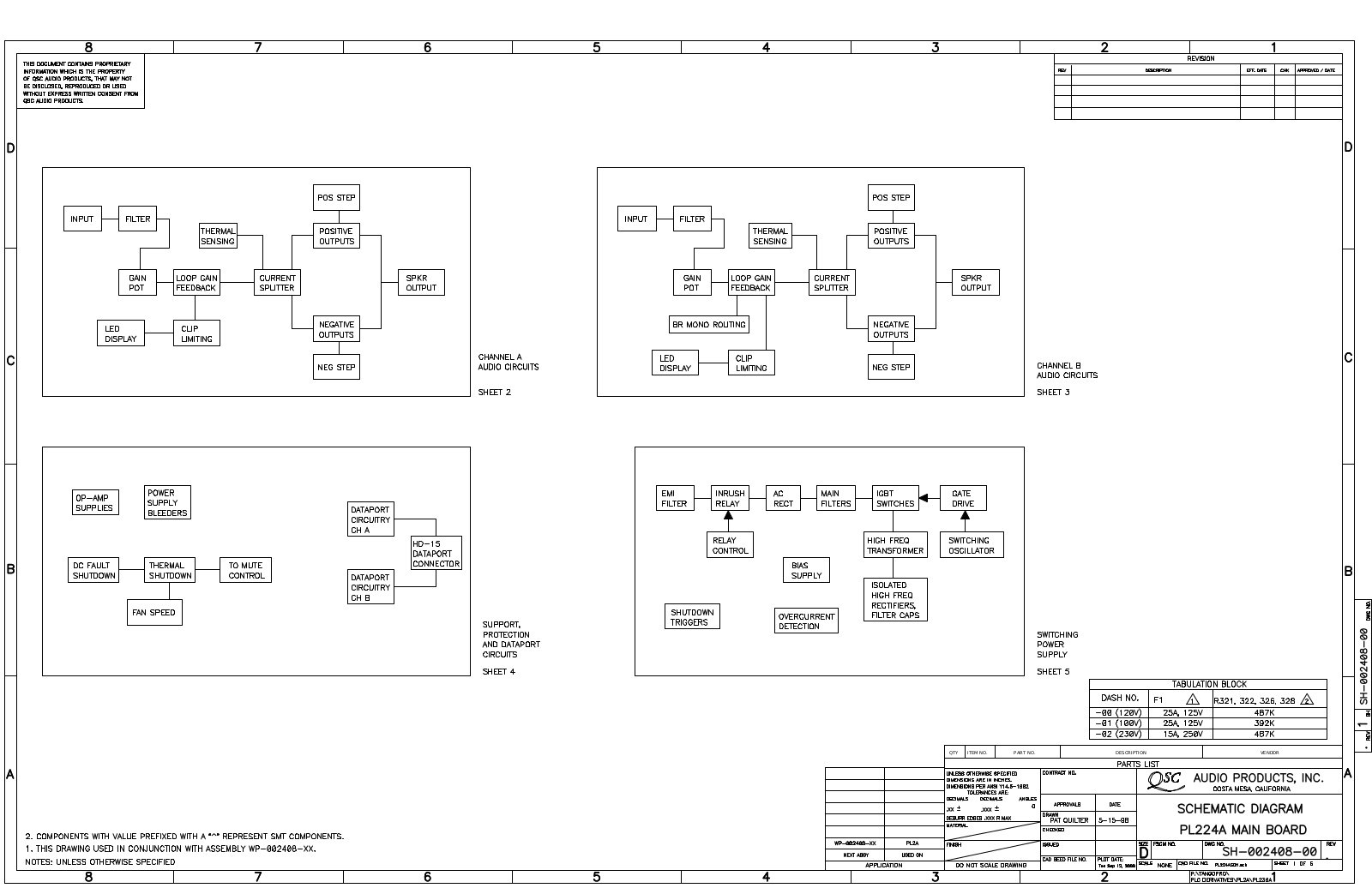 QSC PL-224-A Schematic