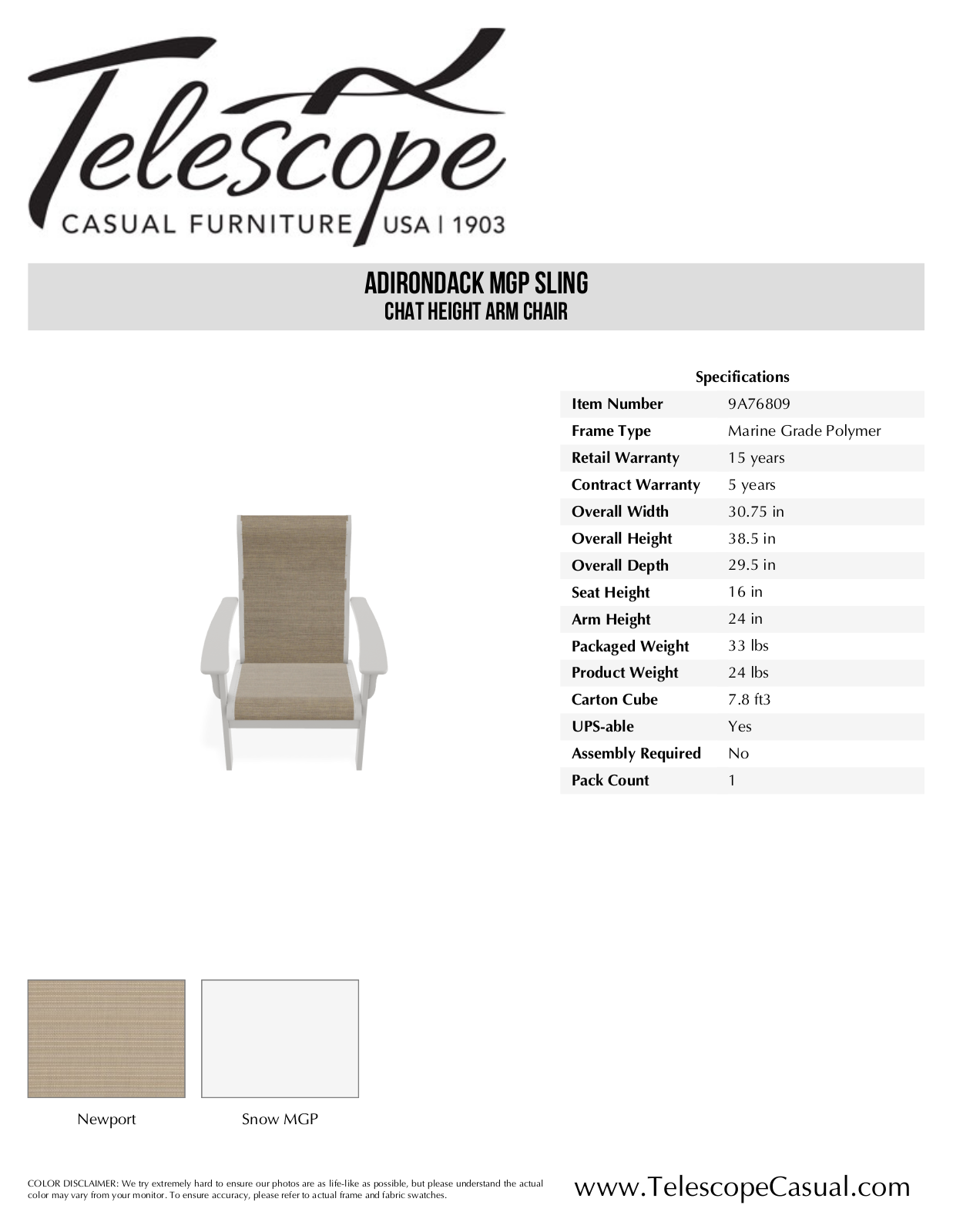 Telescope Casual TE3405 Specifications - ManualMachine.com