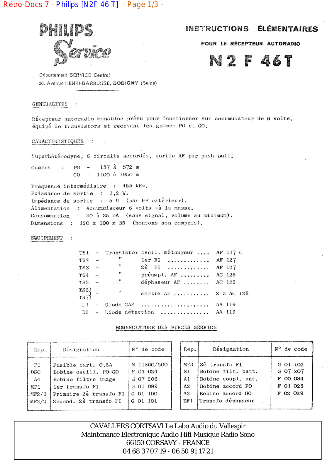 Philips n2f 46 t Datasheet - ManualMachine.com