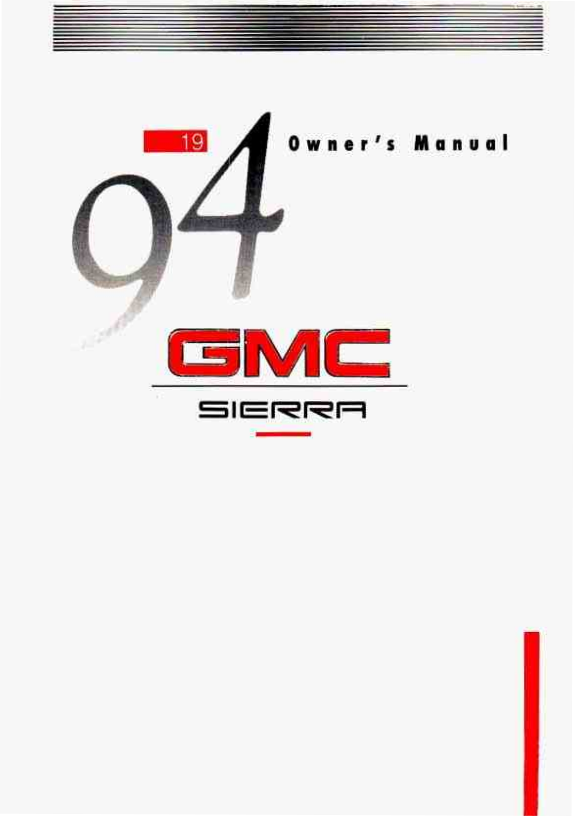 GMC Sierra 1994 Owner's Manual