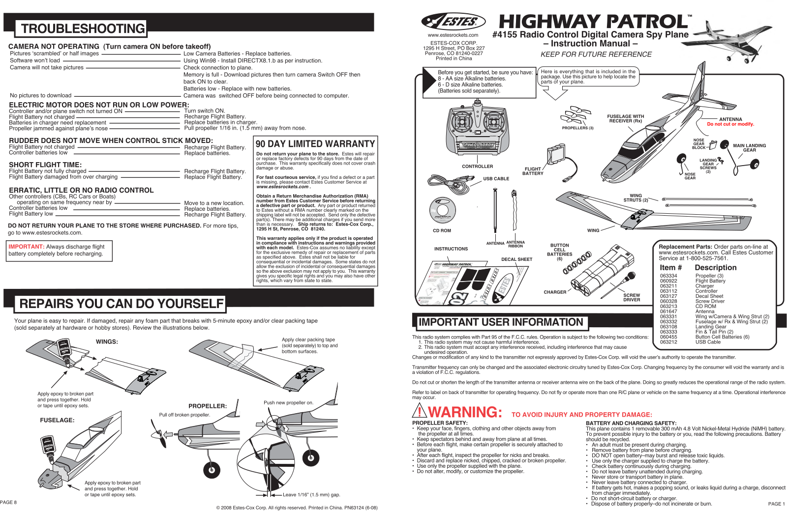 ESTES Highway Patrol User Manual