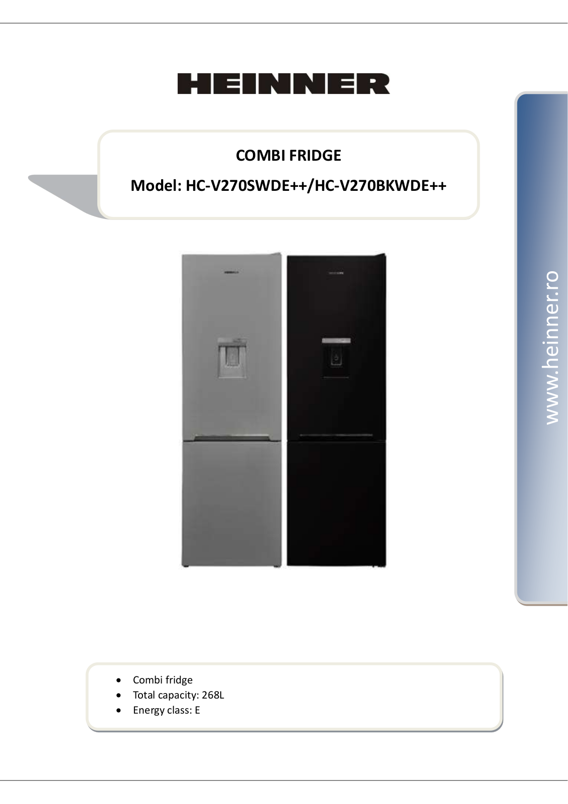 Heinner HC-V270SWDE++, HC-V270BKWDE++ User guide - ManualMachine.com