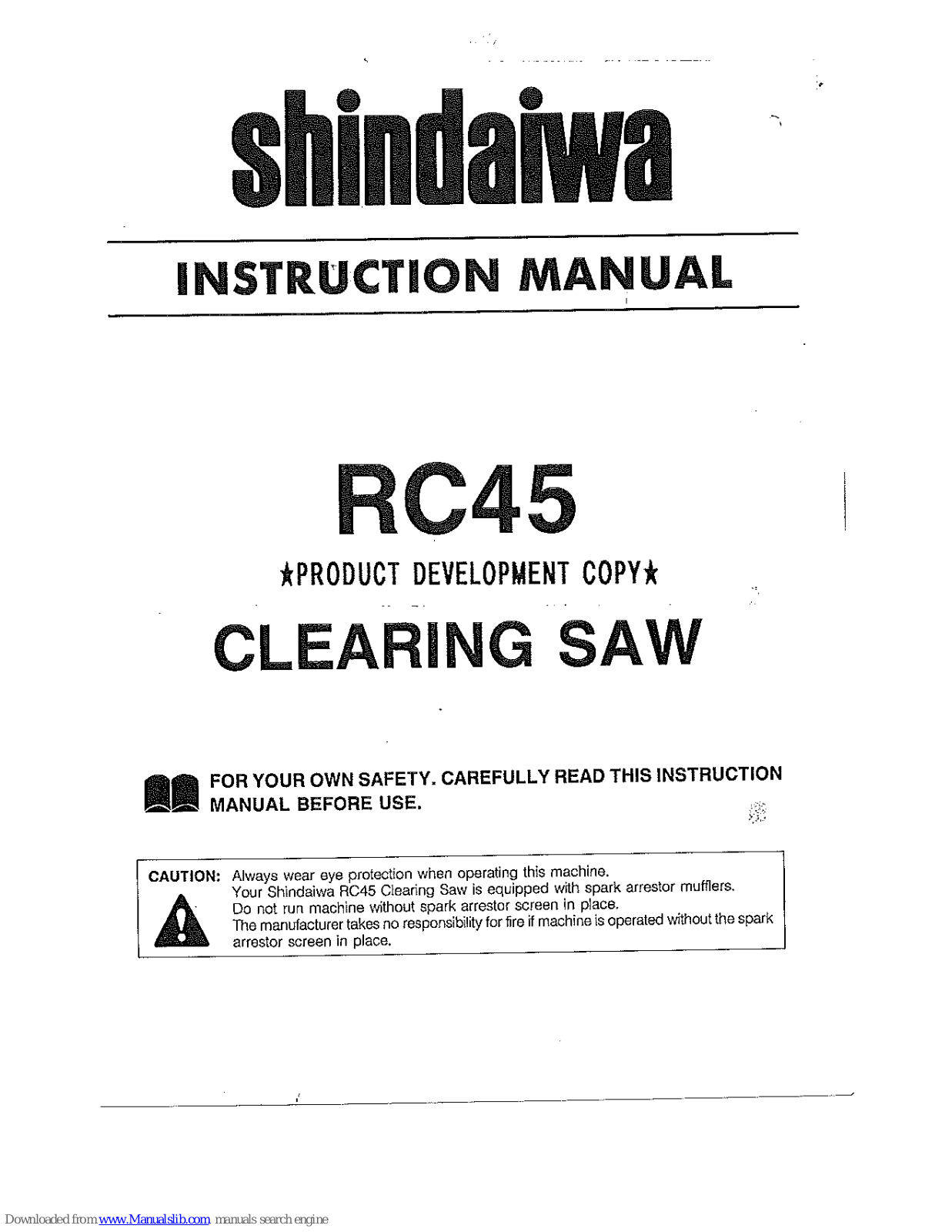 Shindaiwa RC45 Instruction Manual