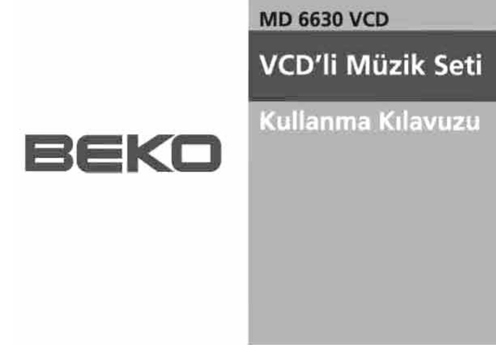 Beko MD 6630 VCD User Manual