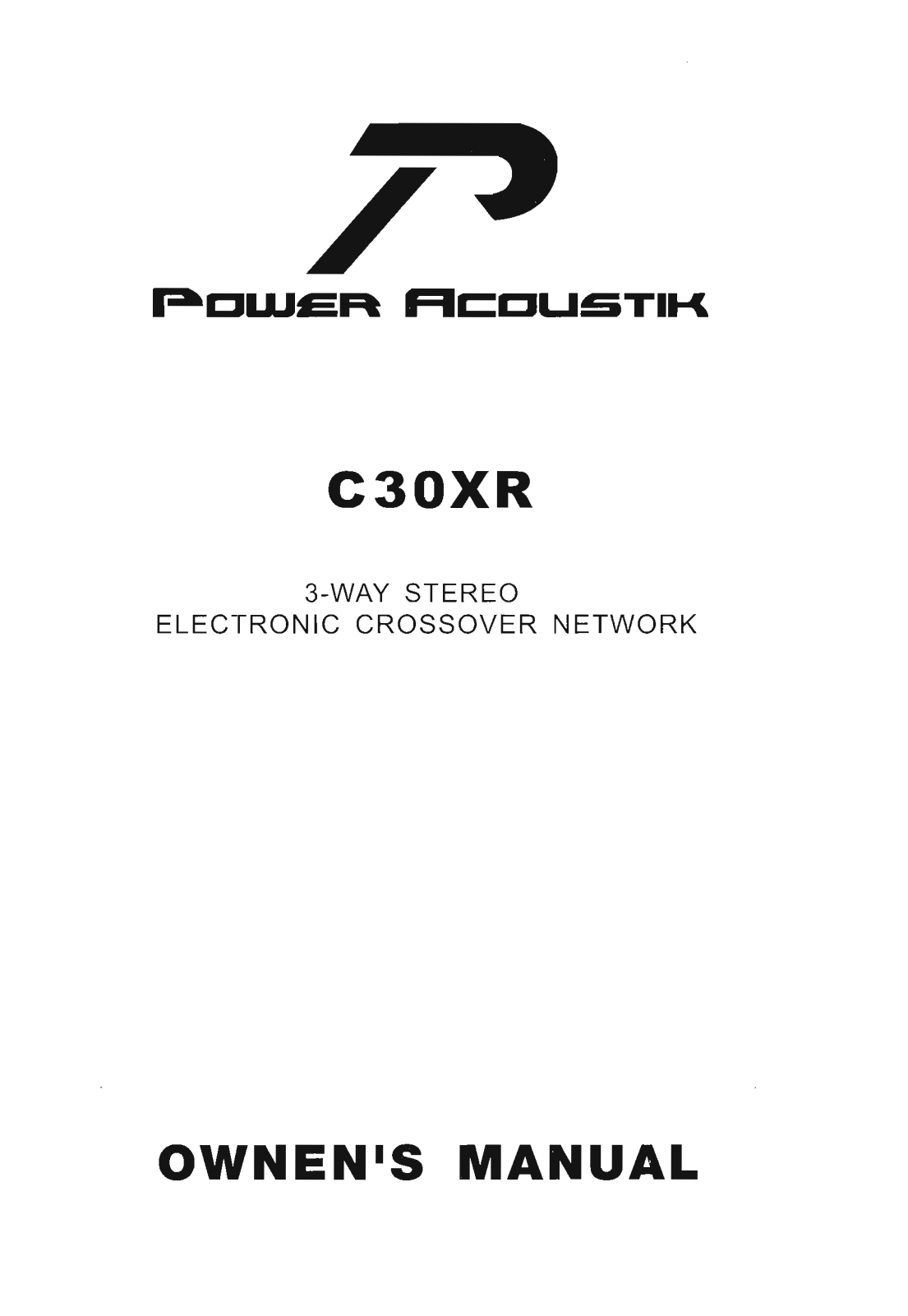 Power Acoustik C-30XR Owners Manual