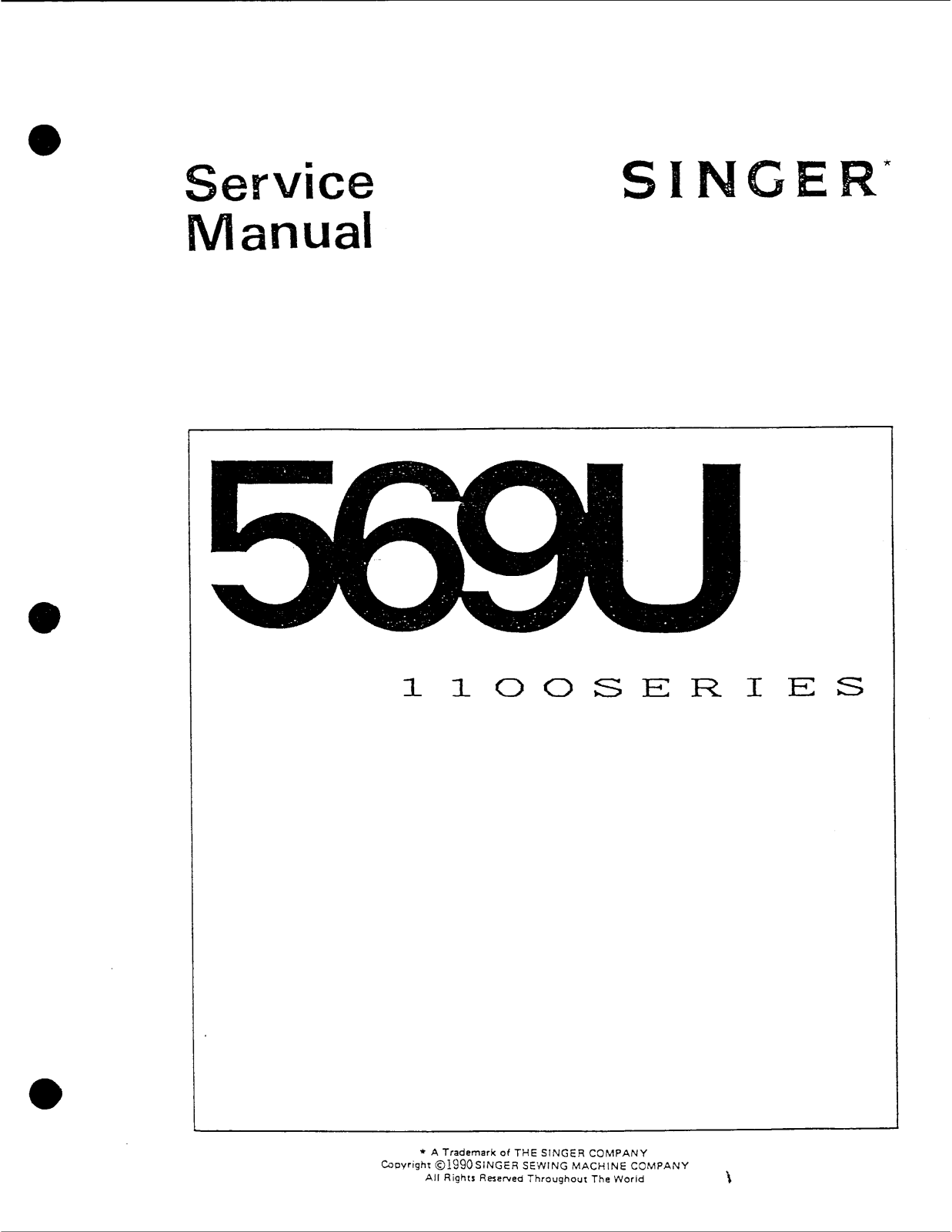 Singer 569U1100 Service Manual