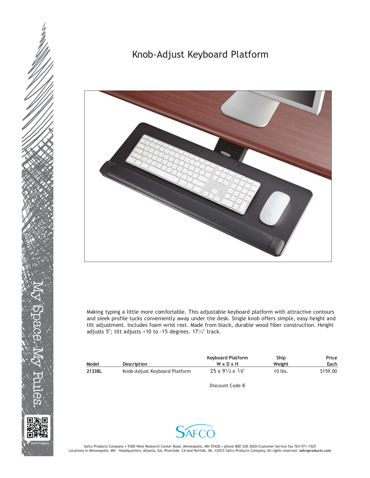 Safco 2133BL User Manual