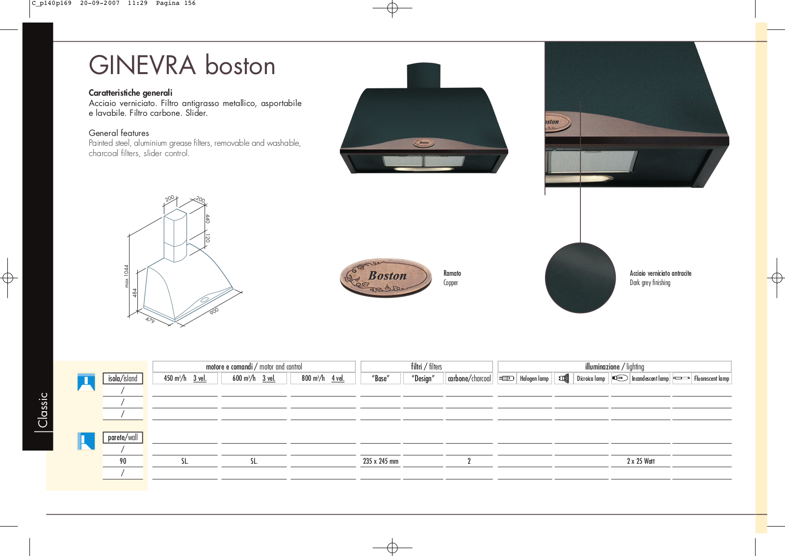 Falmec Ginevra Boston 90 User Manual