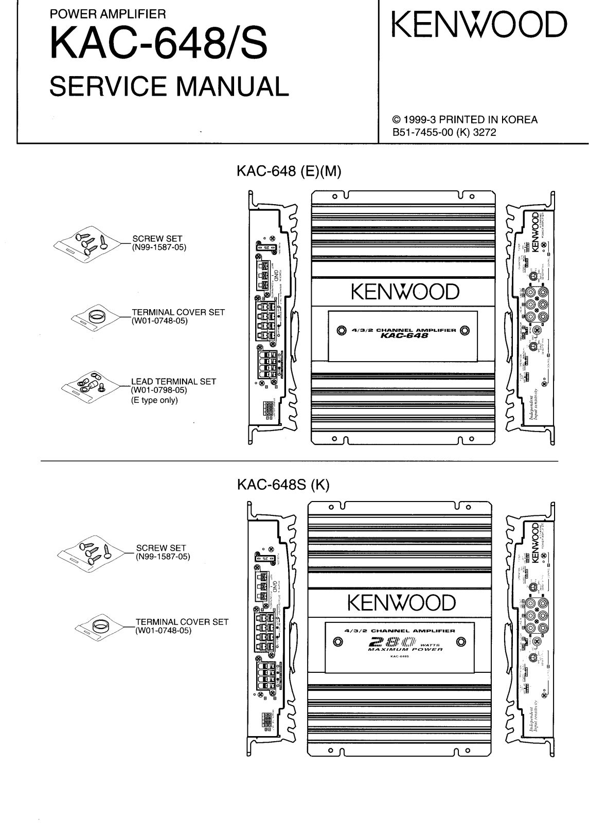 Kenwood KAC-648, KAC-648-S Service manual