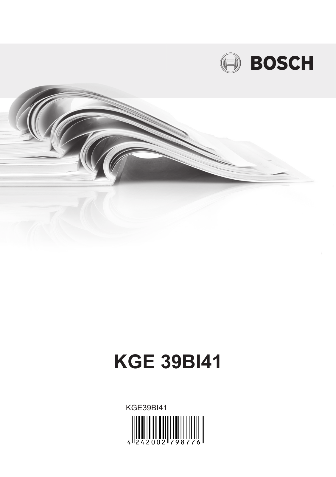 Bosch KGE39BI41 User Manual