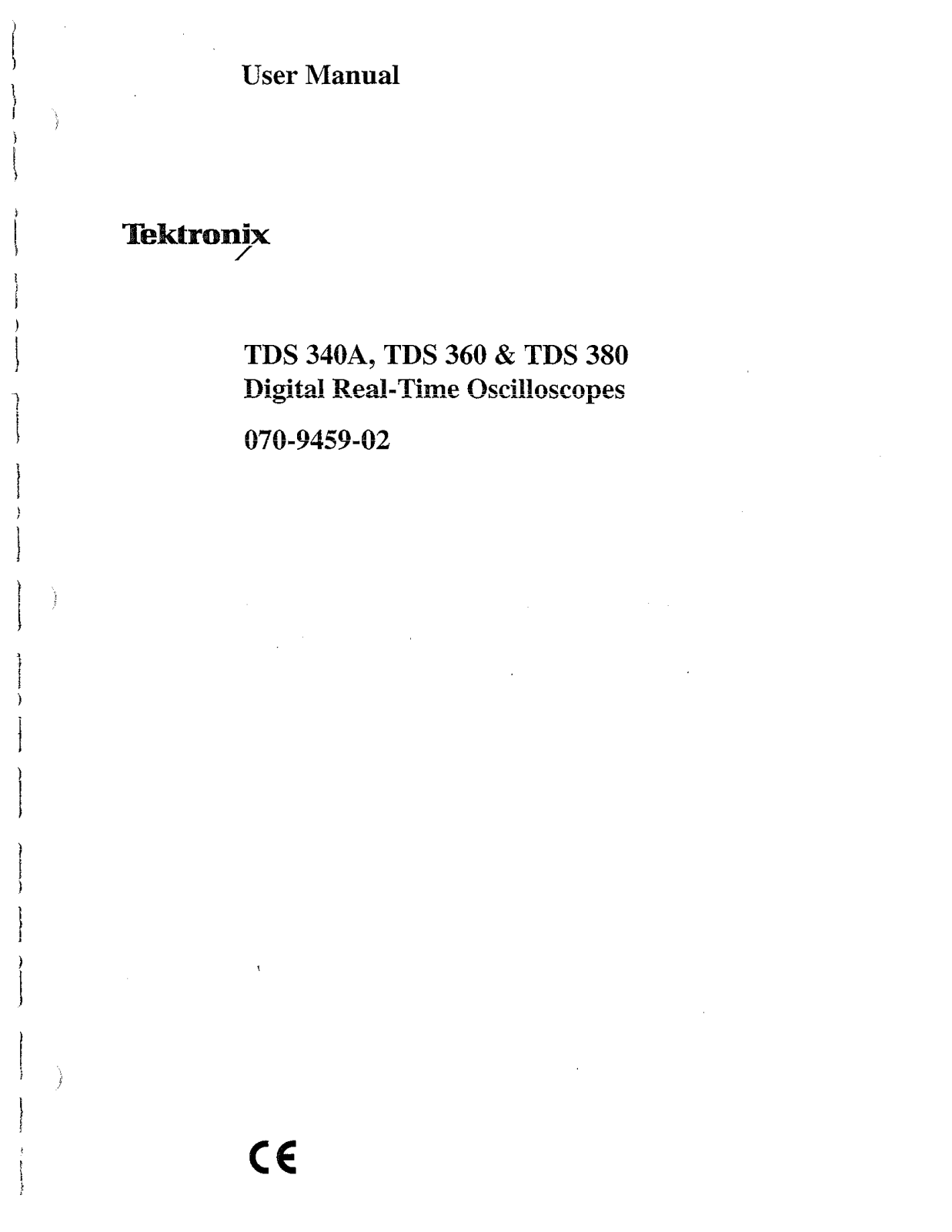 Tektronix TDS 380, TDS 360, TDS 340A User Manual