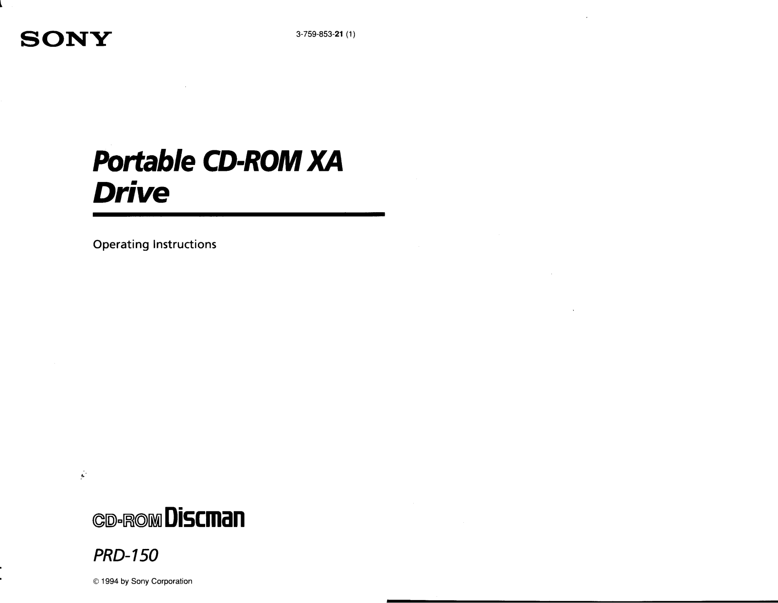 Sony PRD150 User Manual