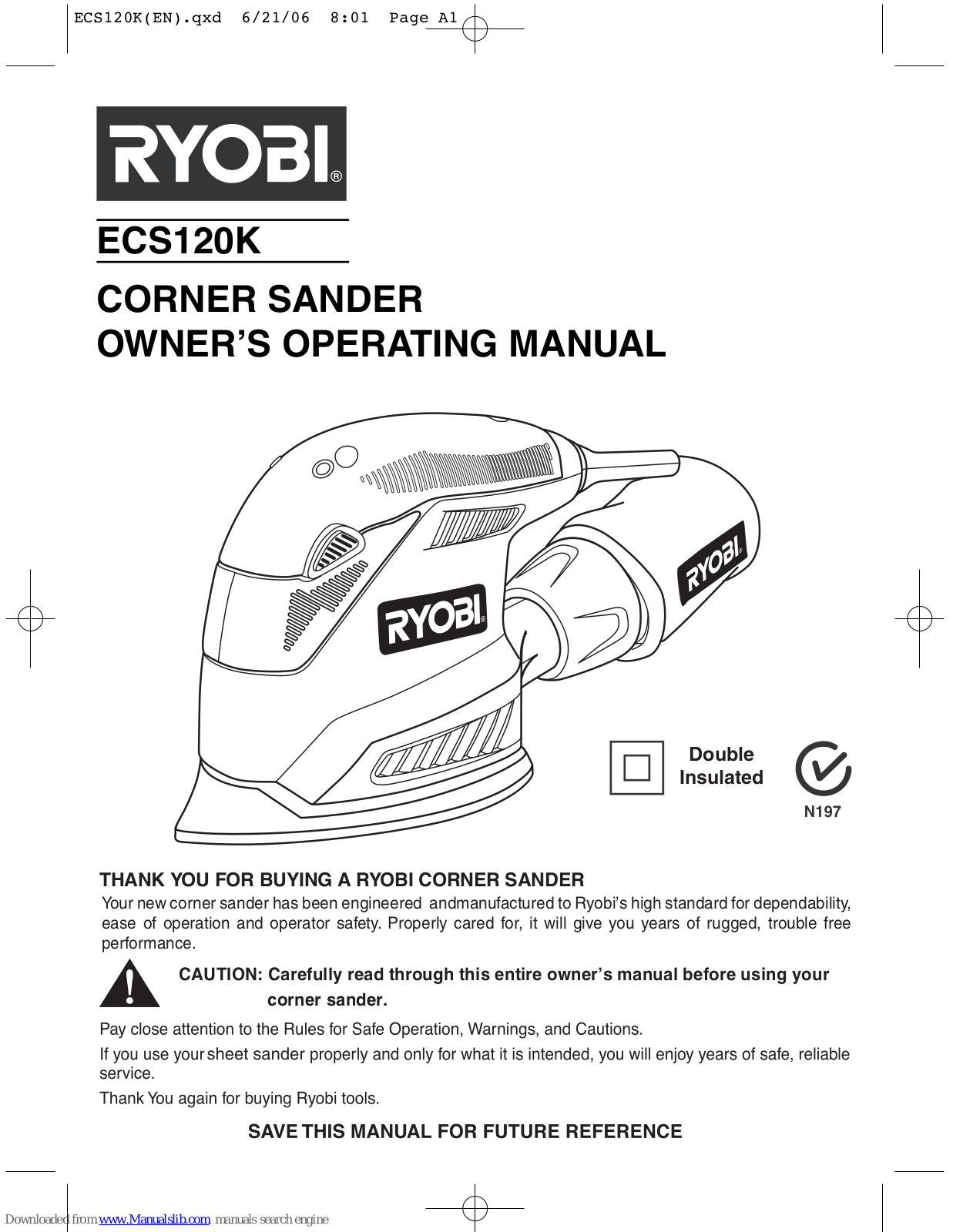 Ryobi ECS120K Owner's Operating Manual