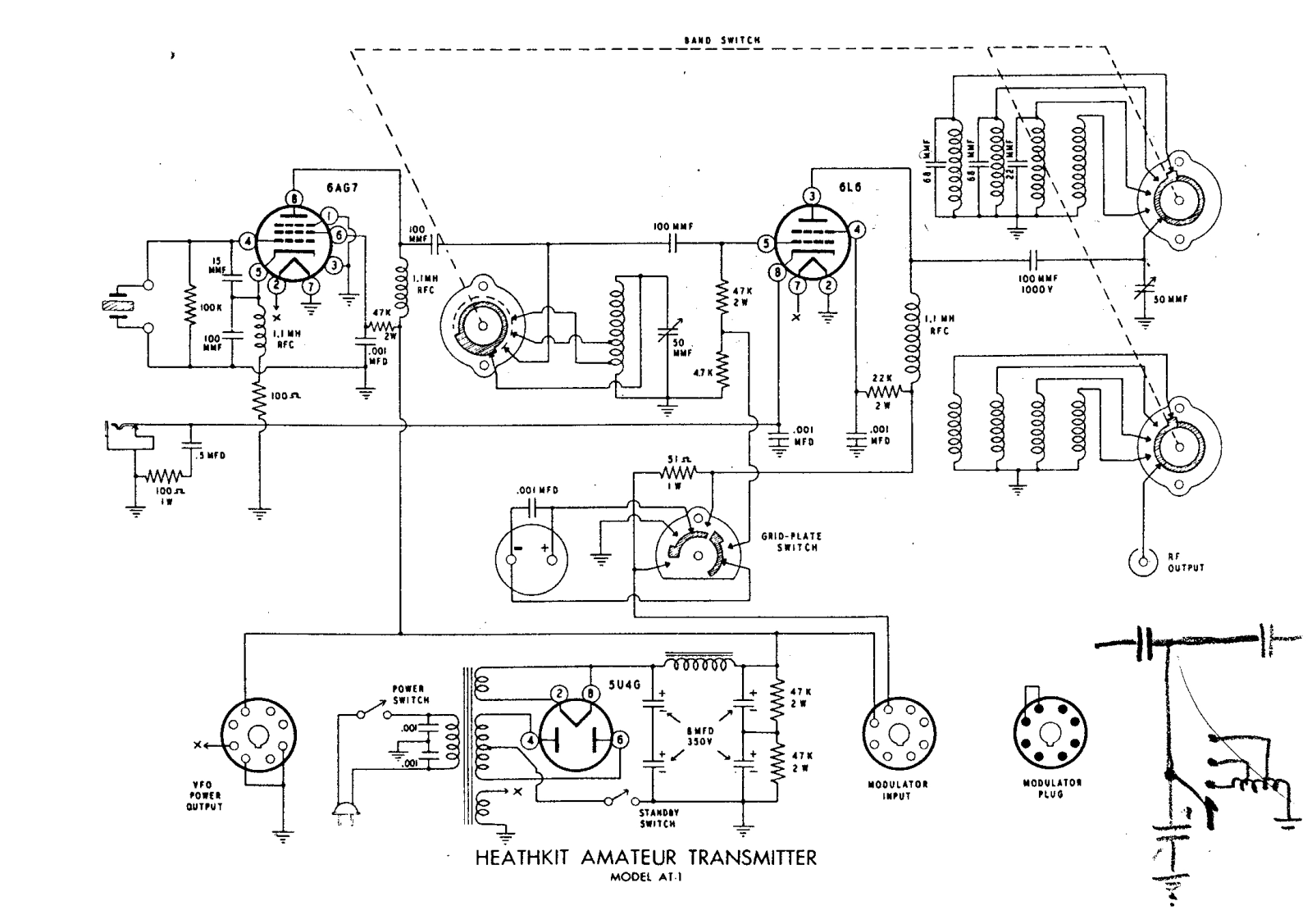 Heath Company AT-1 Schematic