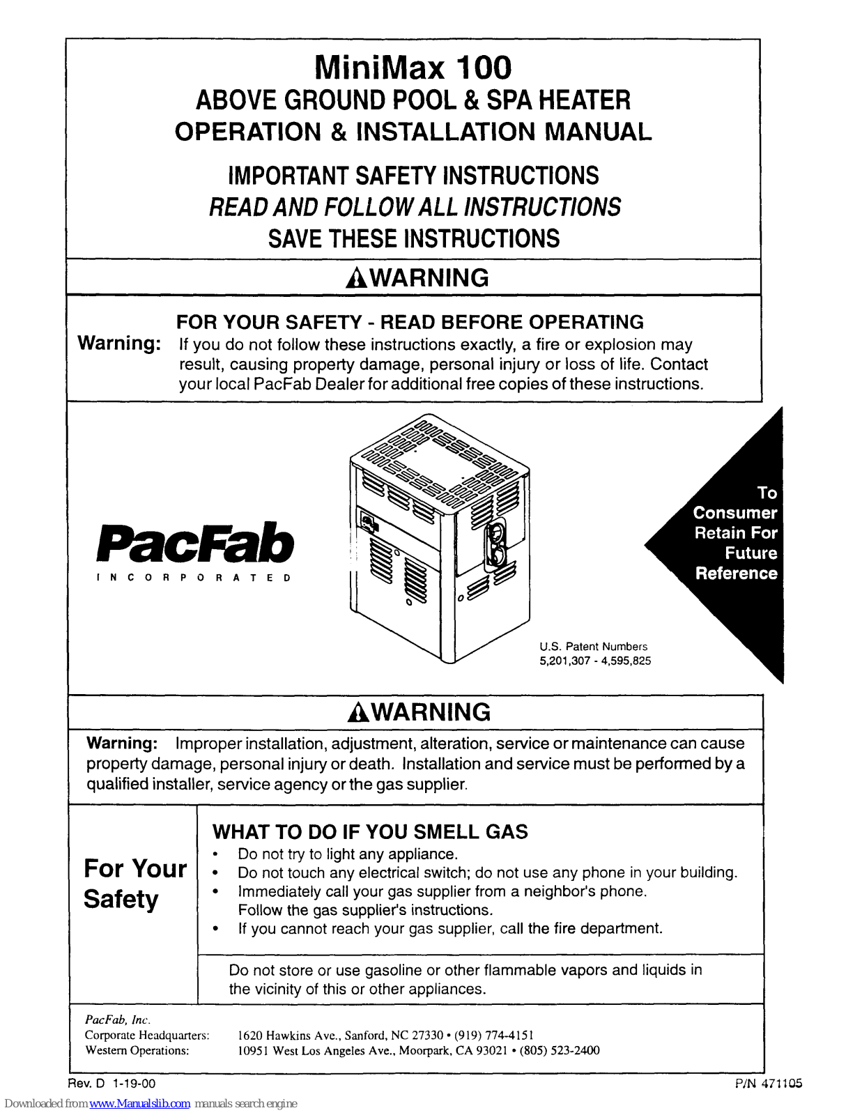 Pentair MiniMax 100 Operation & Installation Manual