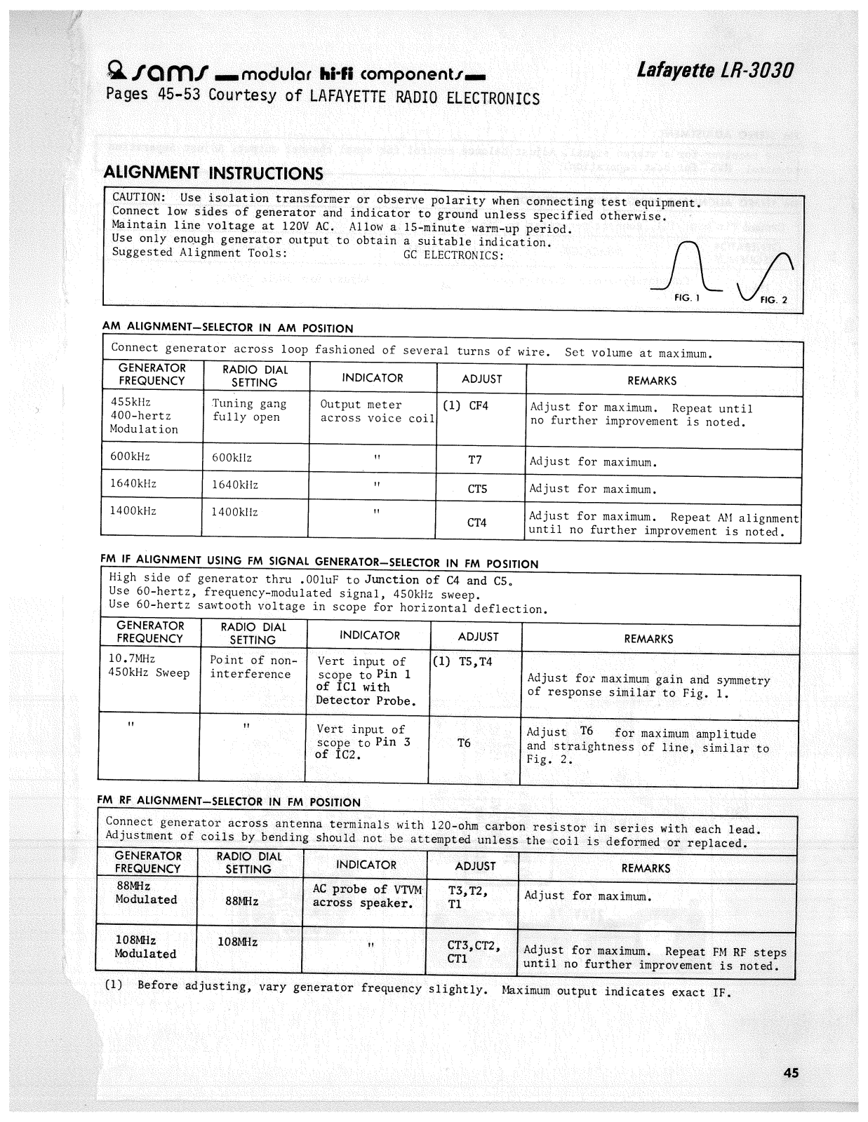 Lafayette LR-3030 Service Manual