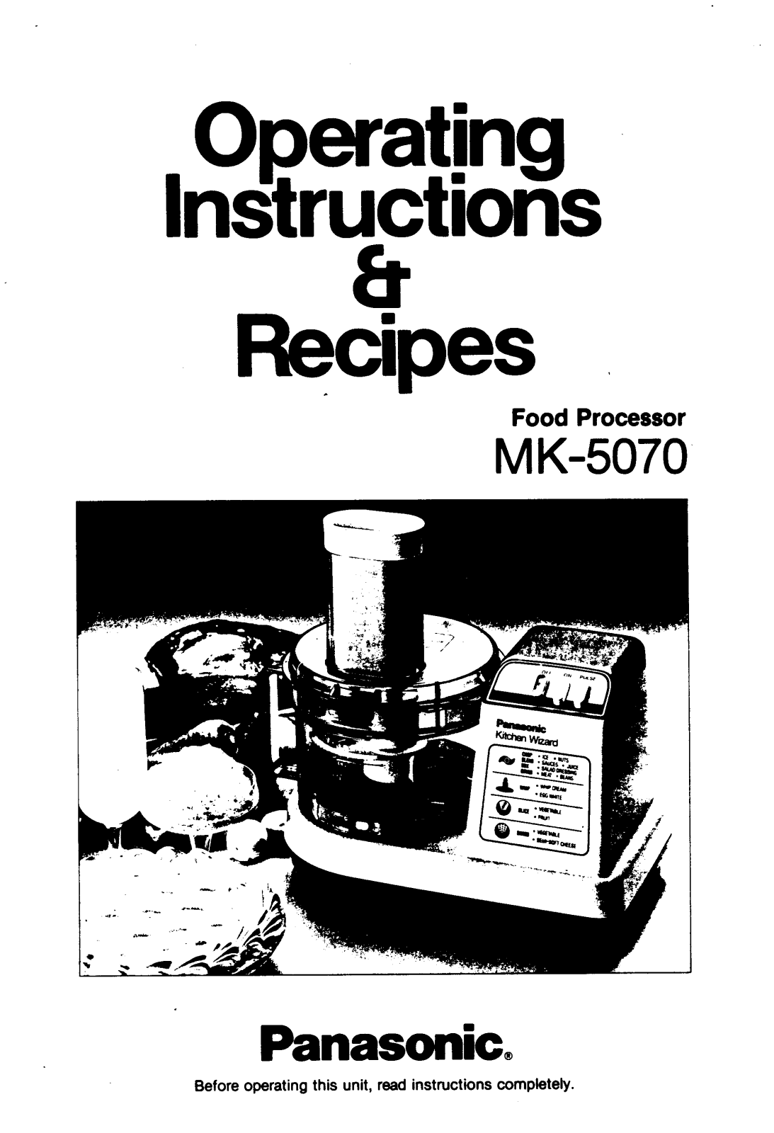 Panasonic mk-5070 Operation Manual