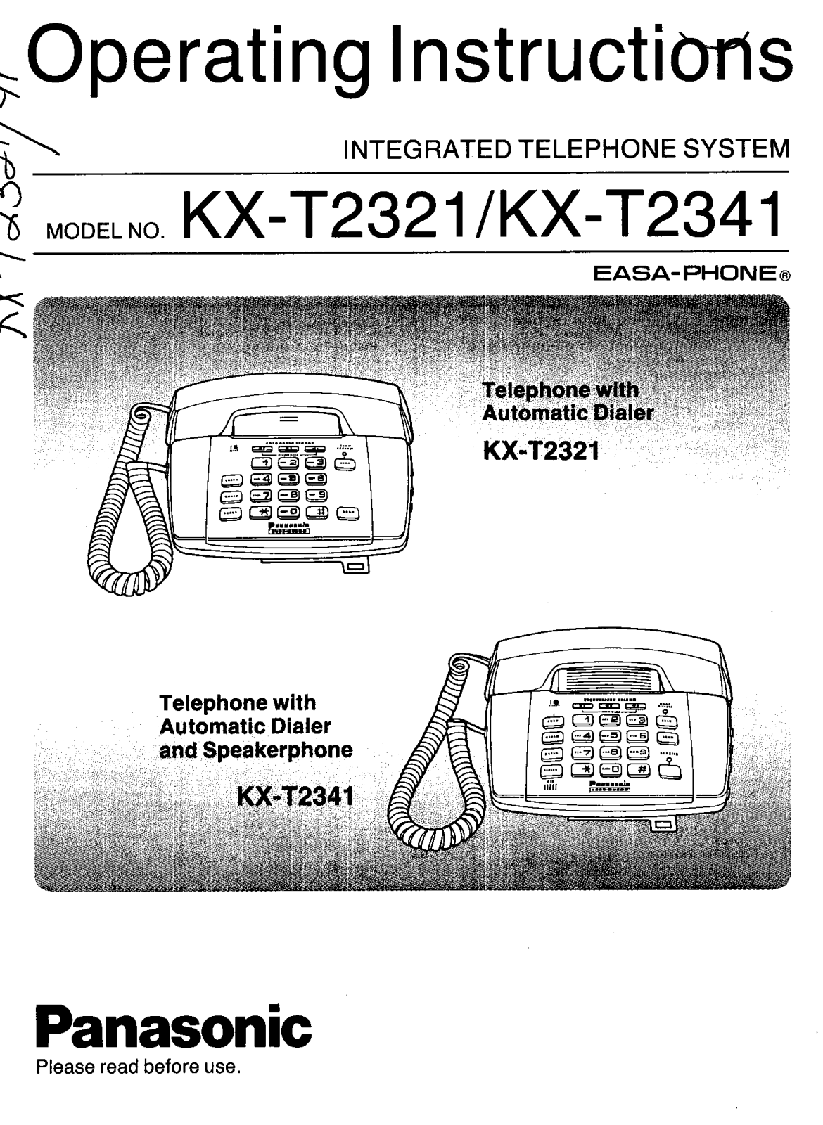 Panasonic kx-t2321 Operation Manual