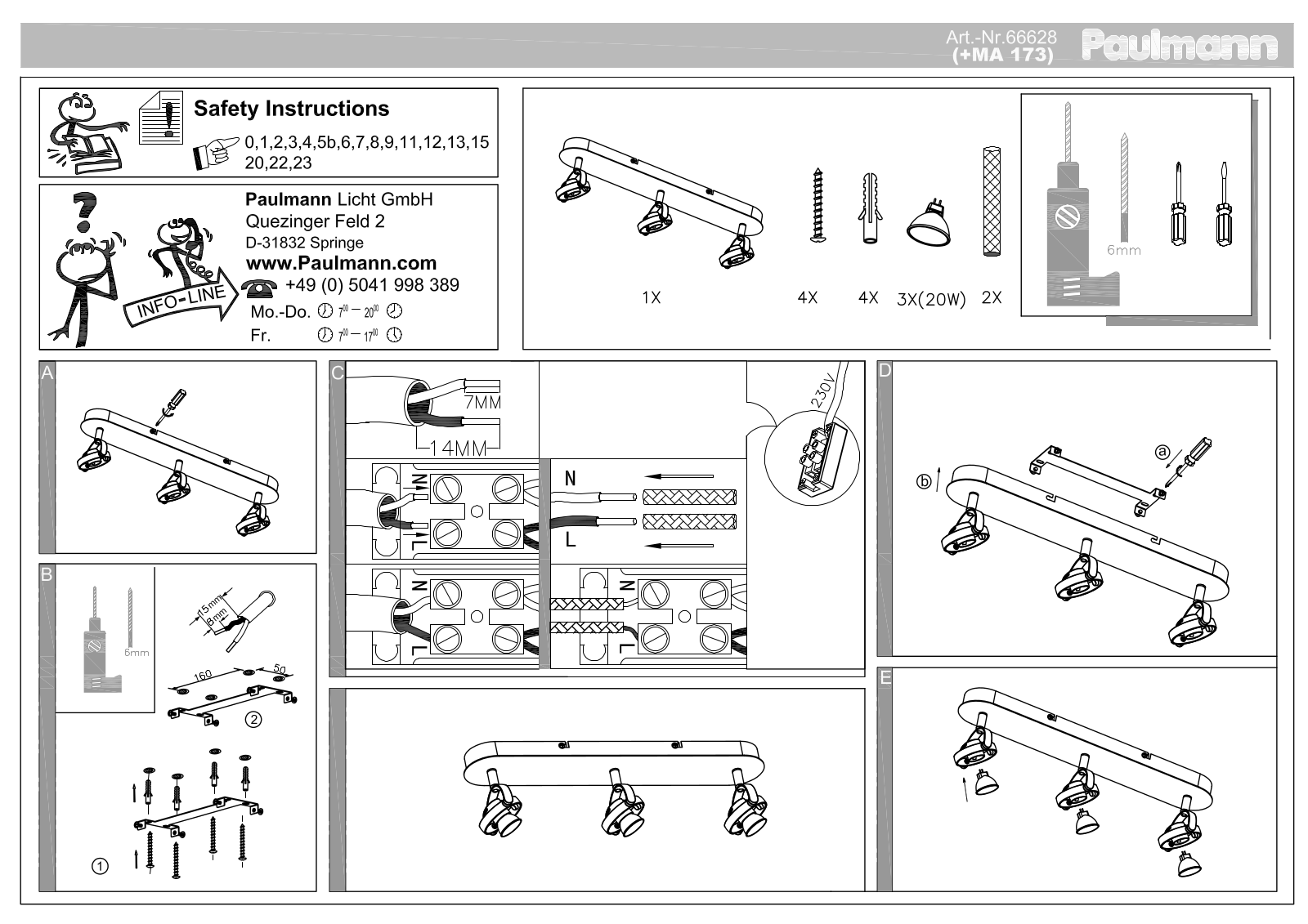 Paulmann 66628 Safety instructions - ManualMachine.com