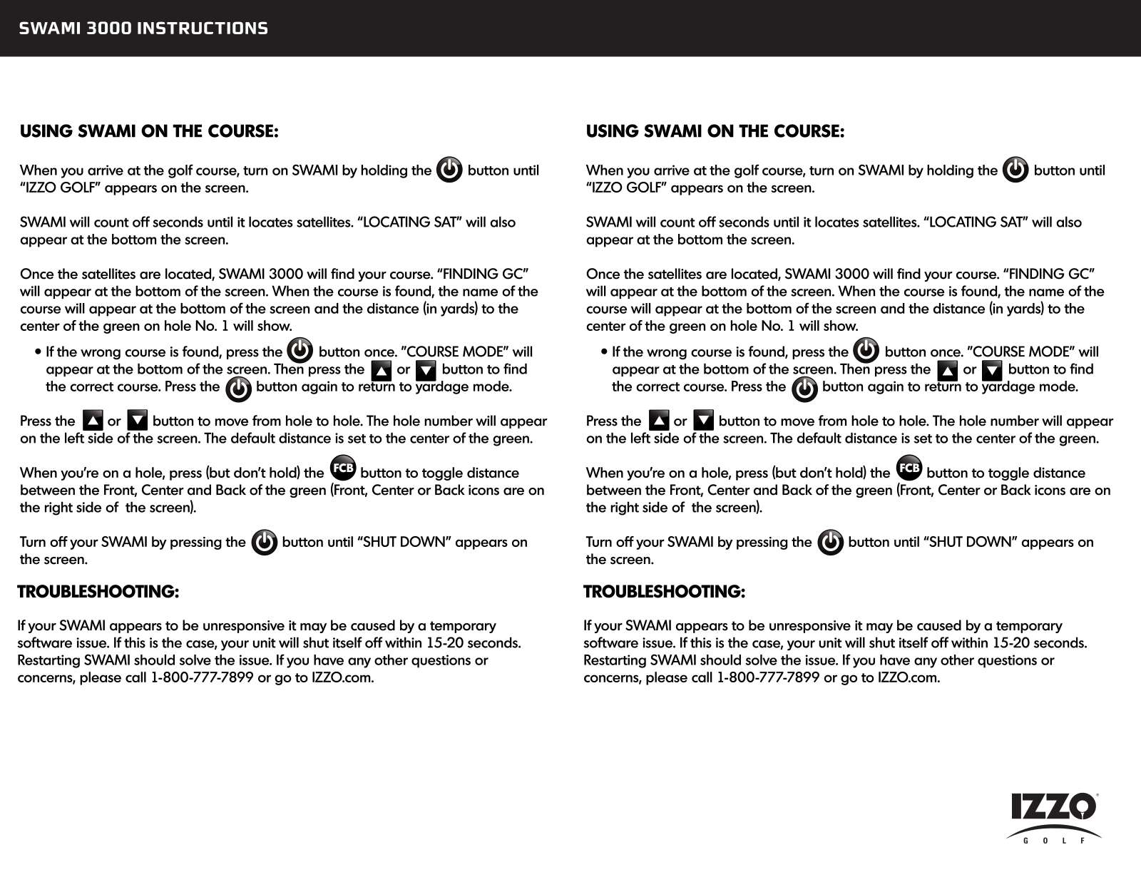 Swami 3000 Instruction Manual