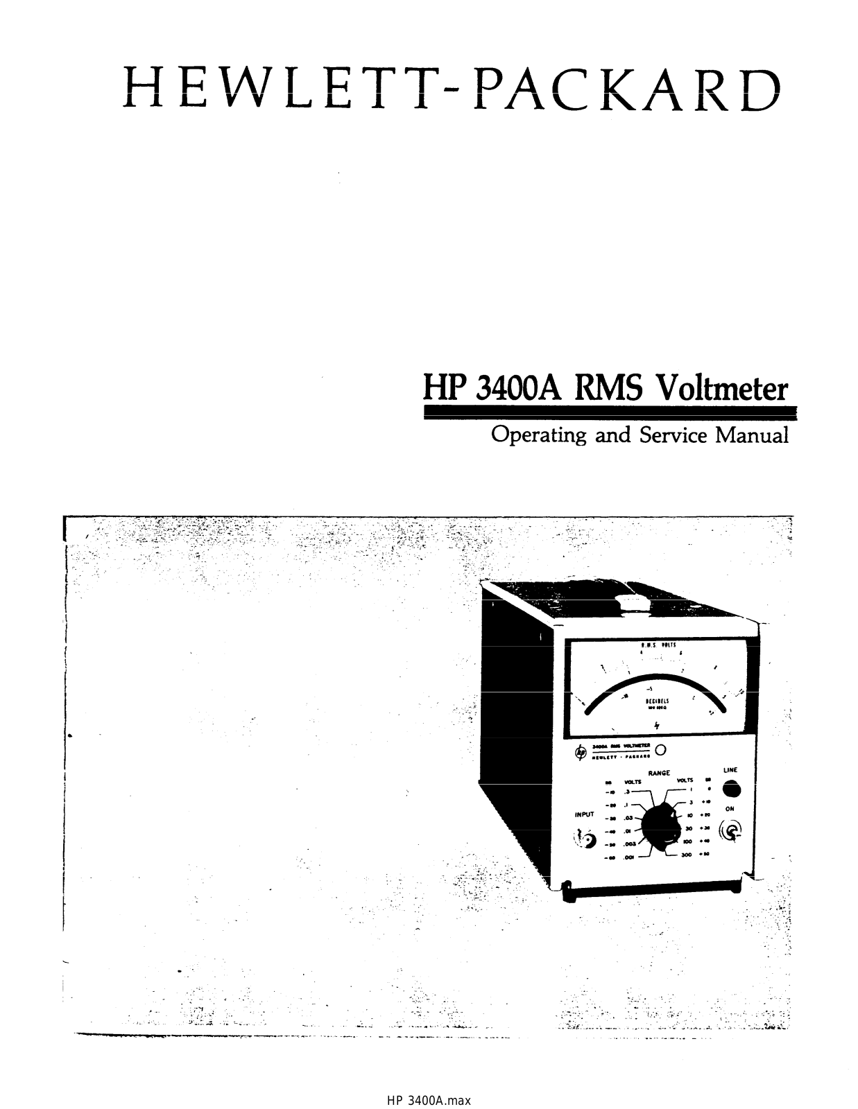 HP (Hewlett-Packard) 3400A User Manual