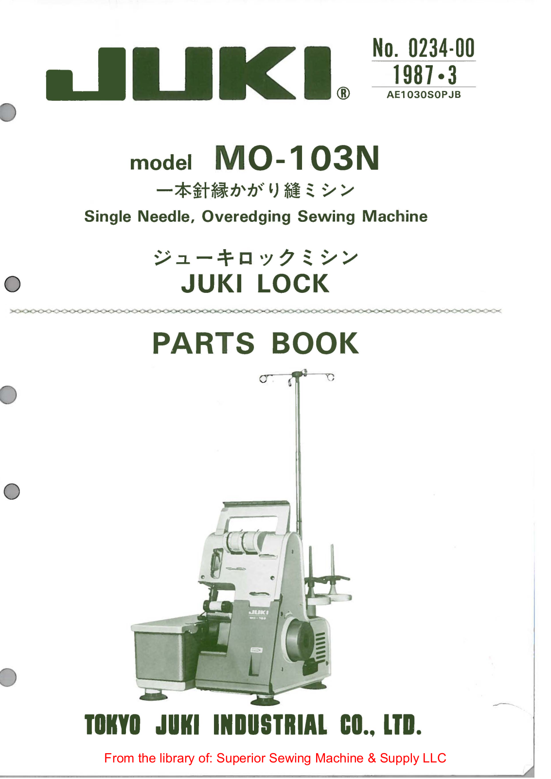 Juki MO-103N Manual