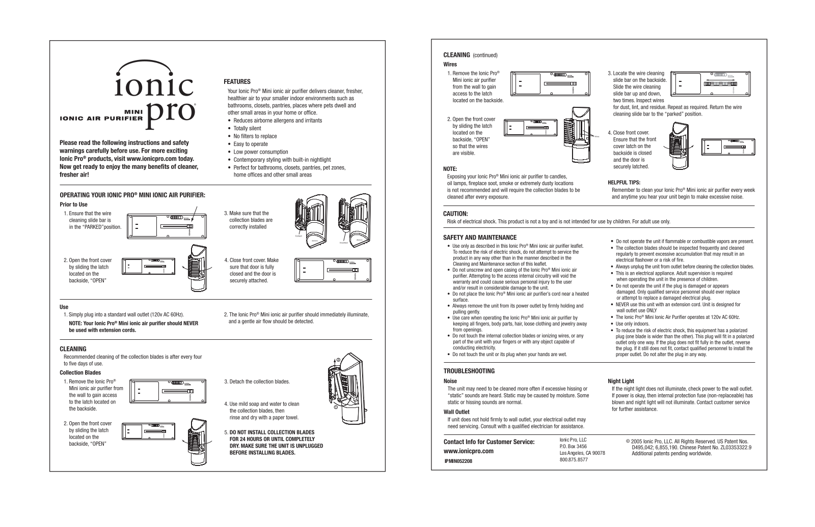 Ionic Pro IPMIN052208 User Manual