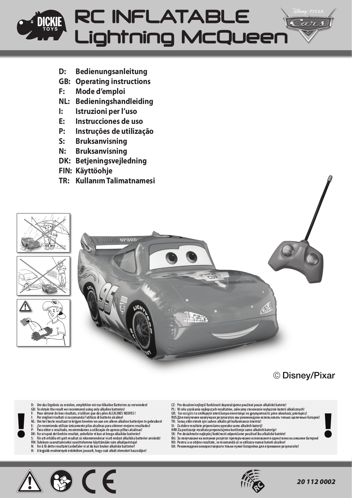 Dickie Toys RC INFLATABLE Lightning McQueen User manual