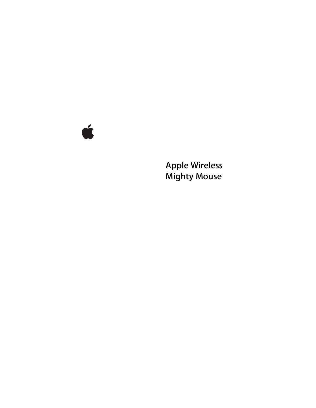 APPLE Mighty Mouse Wireless User Manual