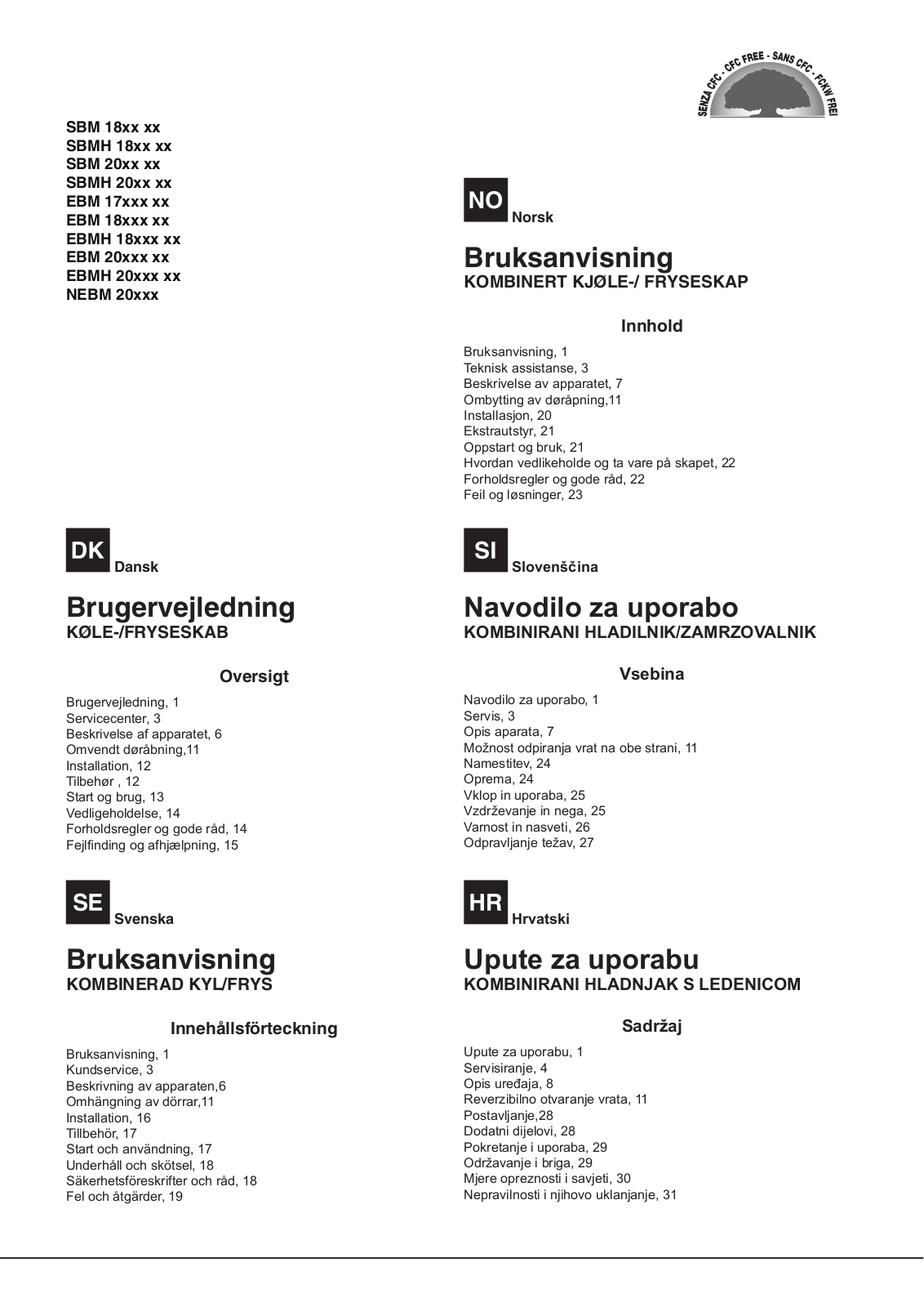 Hotpoint Ariston EBMH 17321 NX, EBM 17220 NX, EBM 18340, NEBM 20340, EBMH 18220 NX User Manual