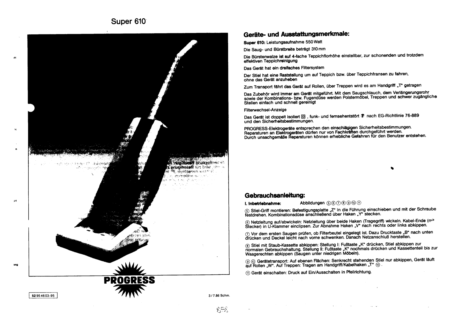 Progress SUPER 610 User Manual