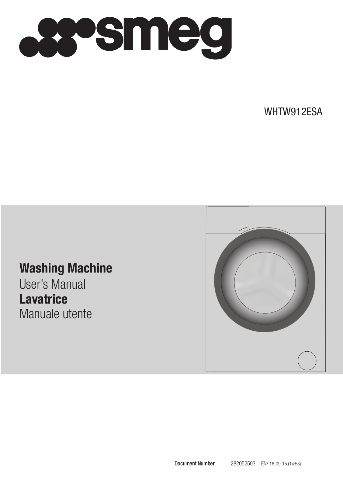 Smeg WHTW912ESA User manual