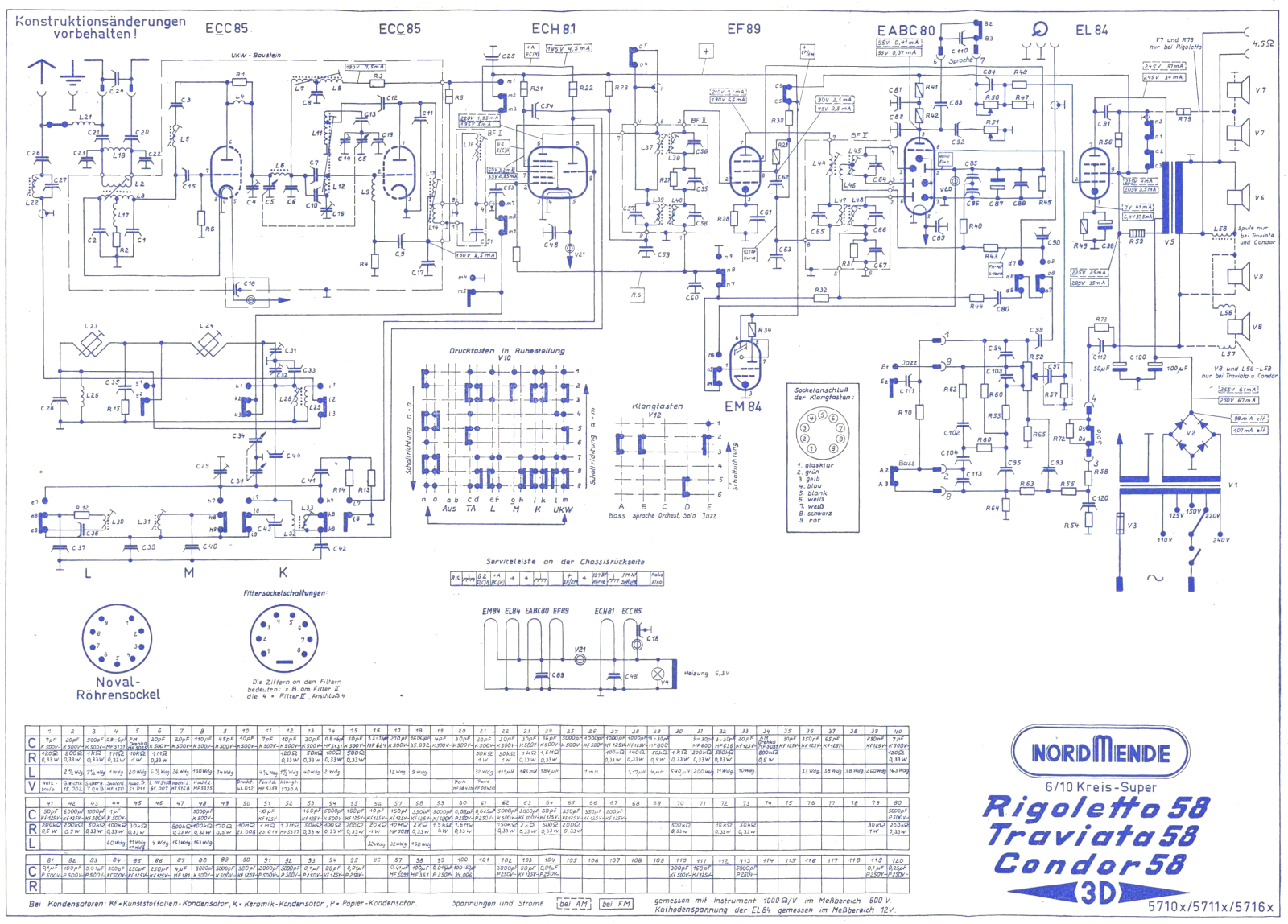 Nordmende Rigoletto-58 Schematic