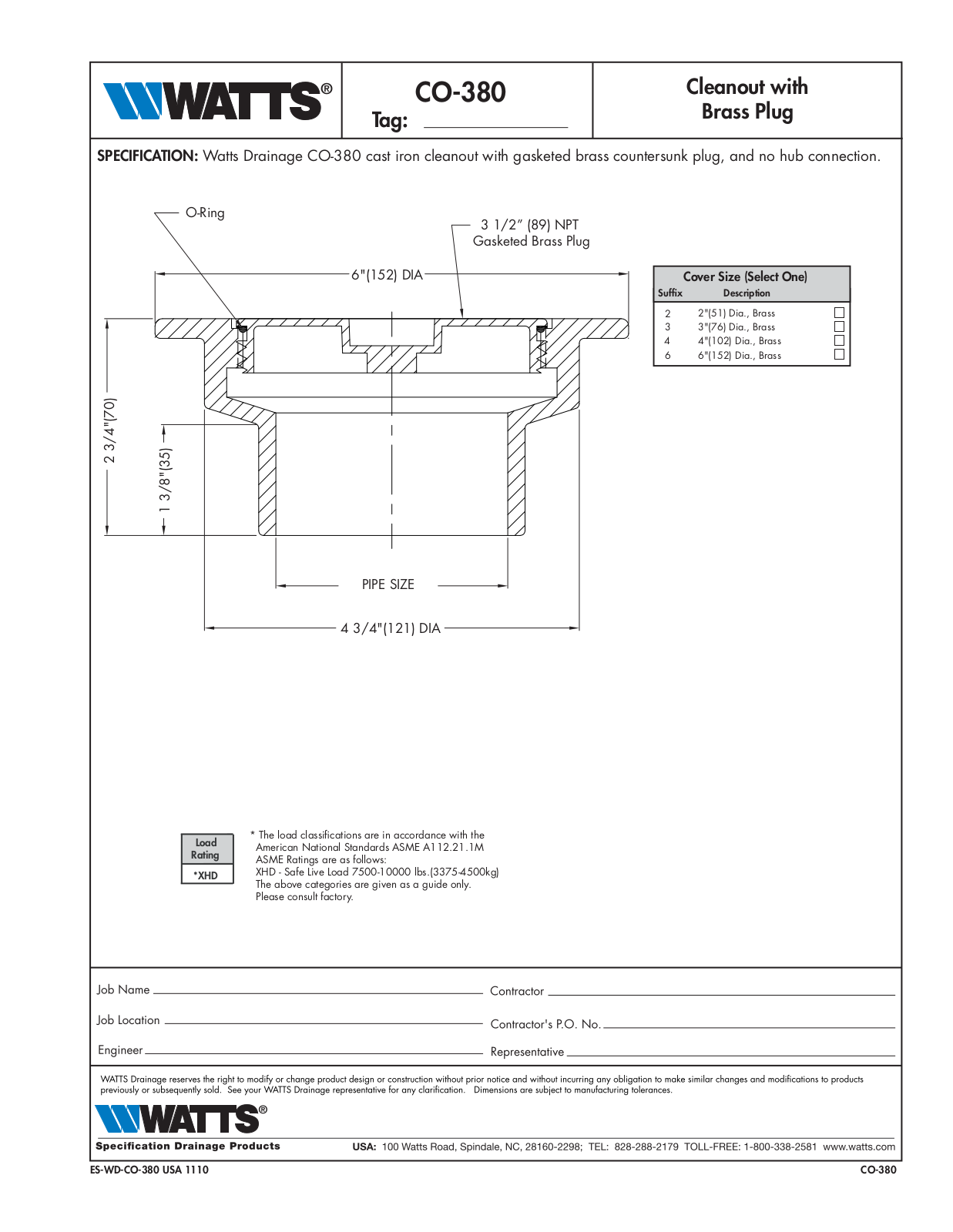 Watts CO-380 User Manual