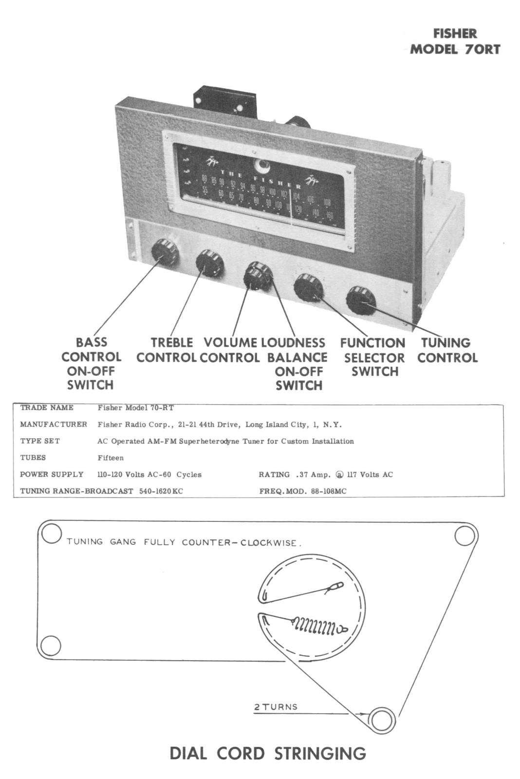 Fisher 70-RT Service Manual