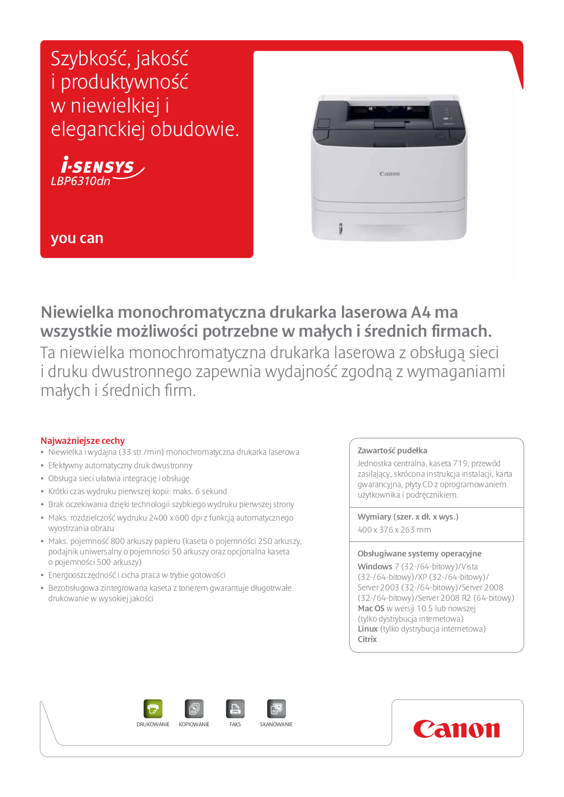 Canon I-SENSYS LBP6310DN BROCHURE