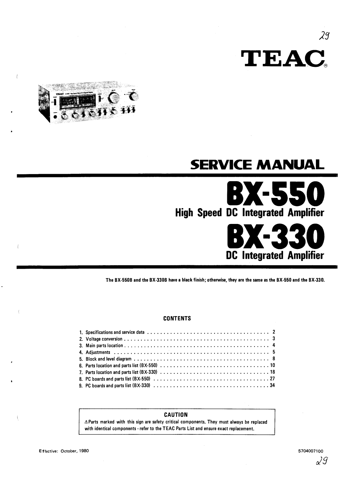 TEAC BX-330, BX-550 Service manual