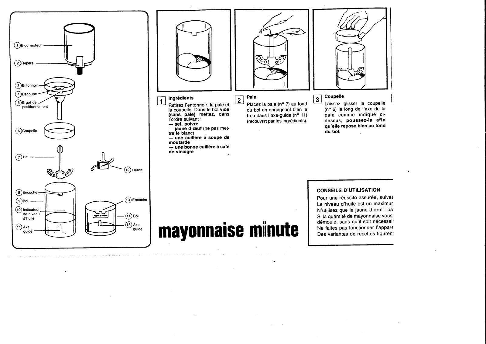 SEB Mini Hachoir Mayonnaise Minute User Manual