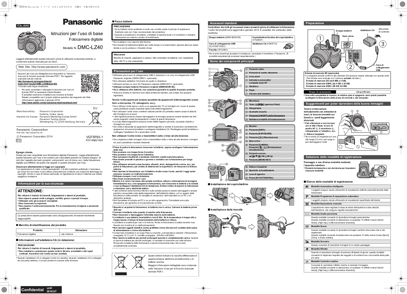 Panasonic LUMIX DMC-LZ40 User Manual