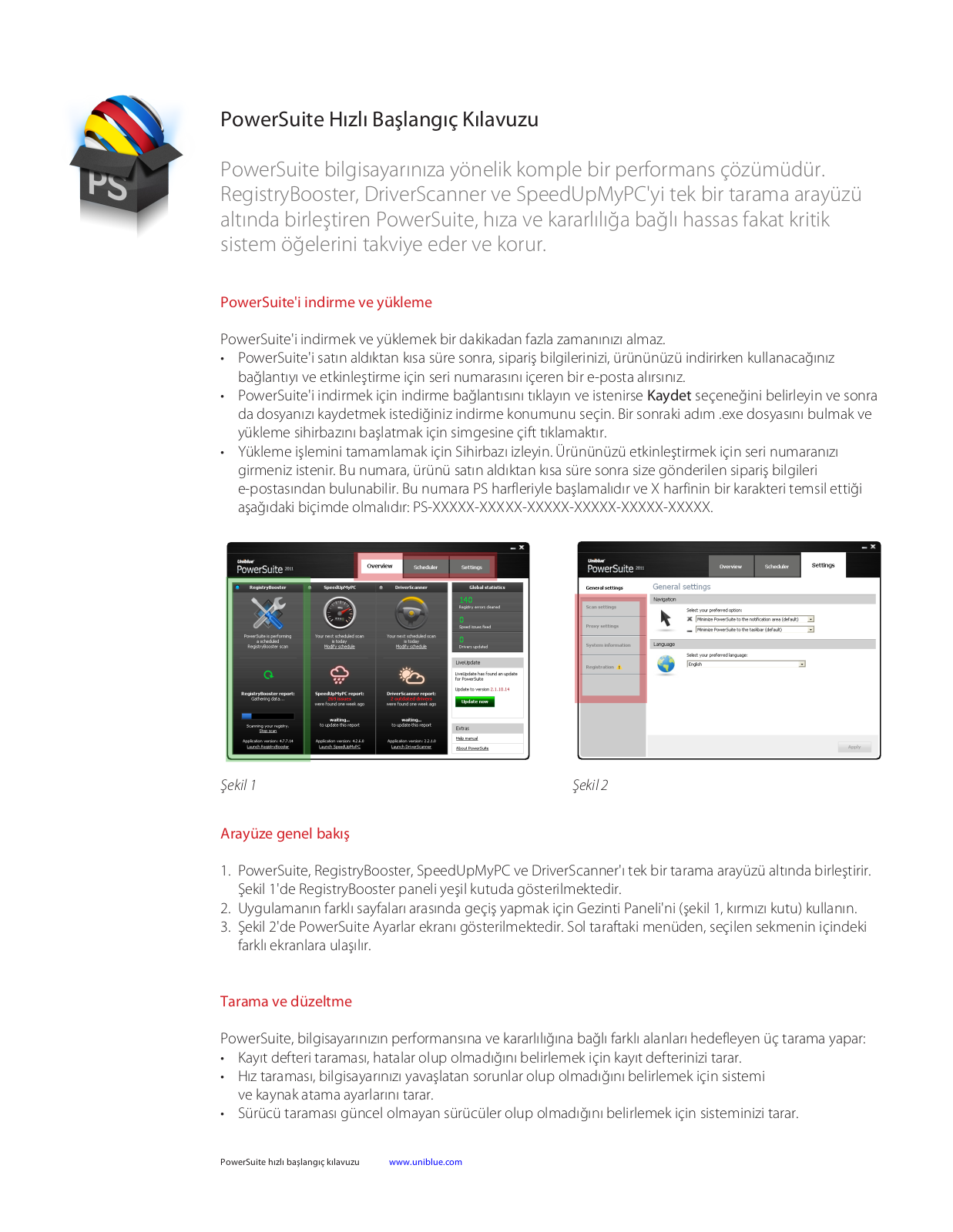 Uniblue POWERSUITE QUICK START GUIDE