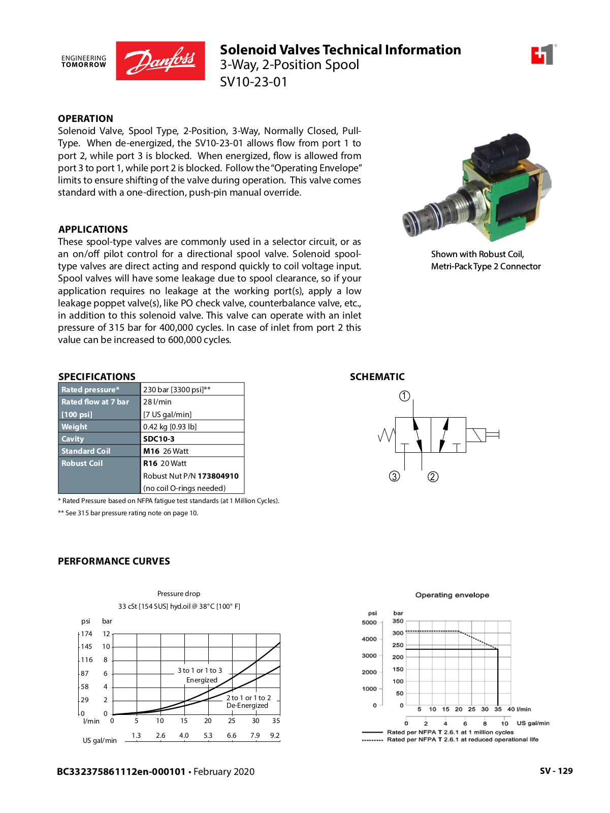 Danfoss SV10-23-01 Technical Information