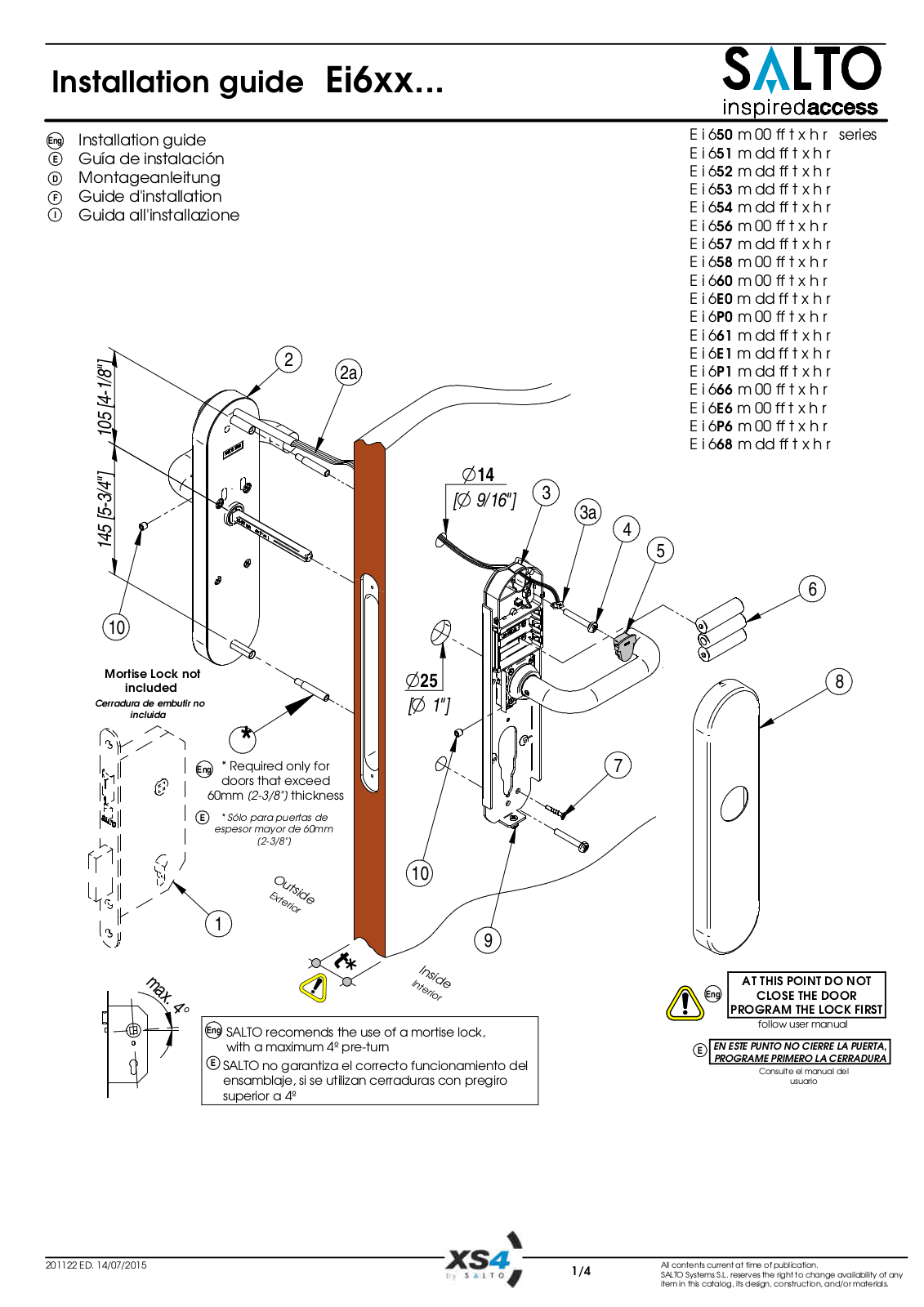 Salto Systems S L W0BK, W0B User Manual