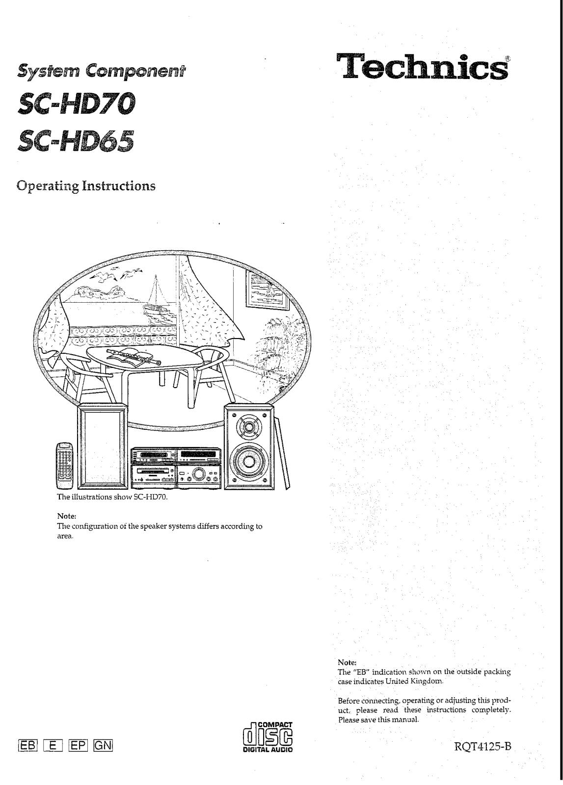 Technics SC-HD70 Operating Instruction