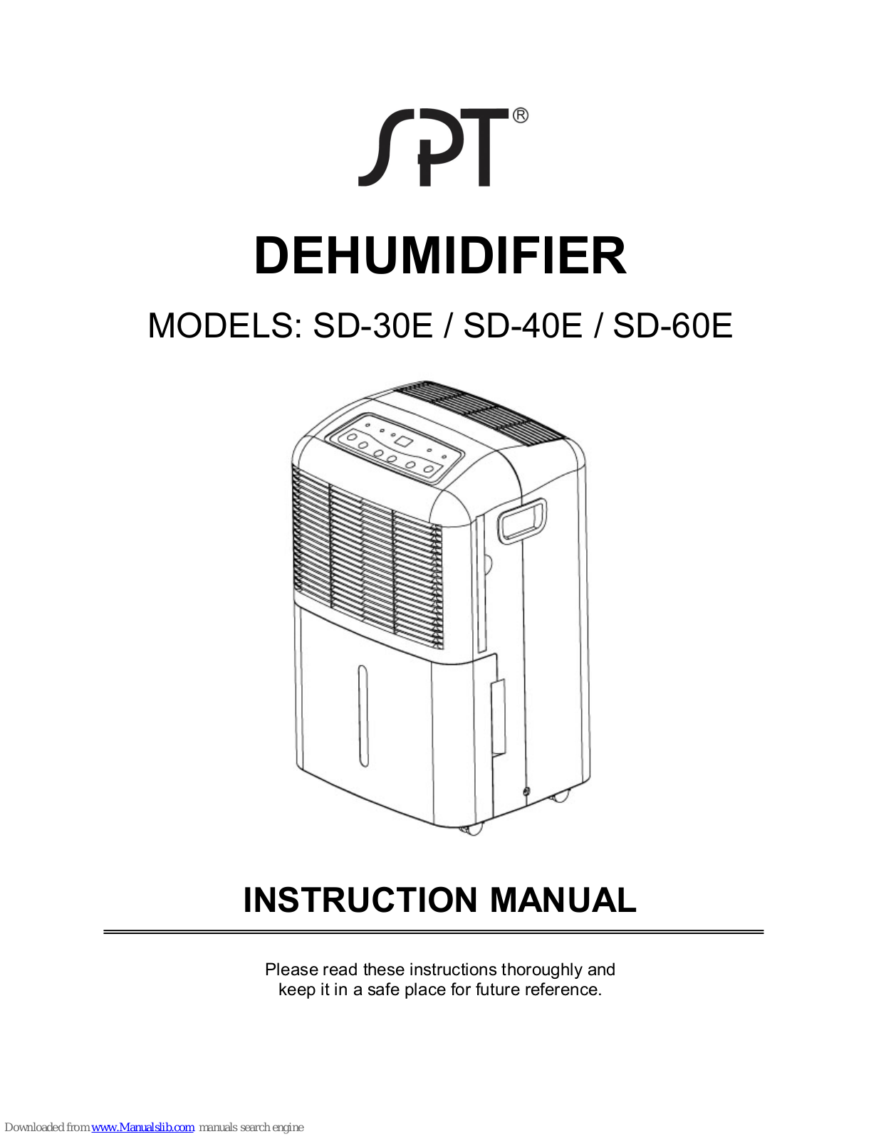 SPT SD-60E, SD-40E Instruction Manual