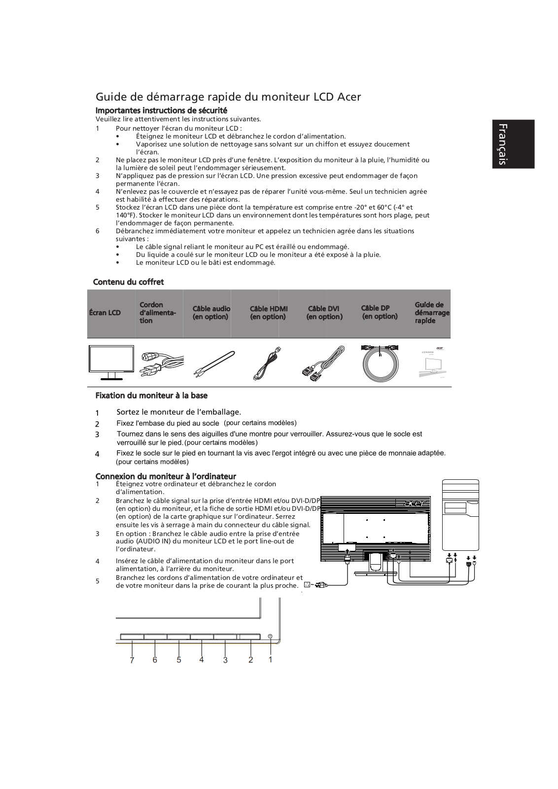 Acer K272HUL QUICK START GUIDE