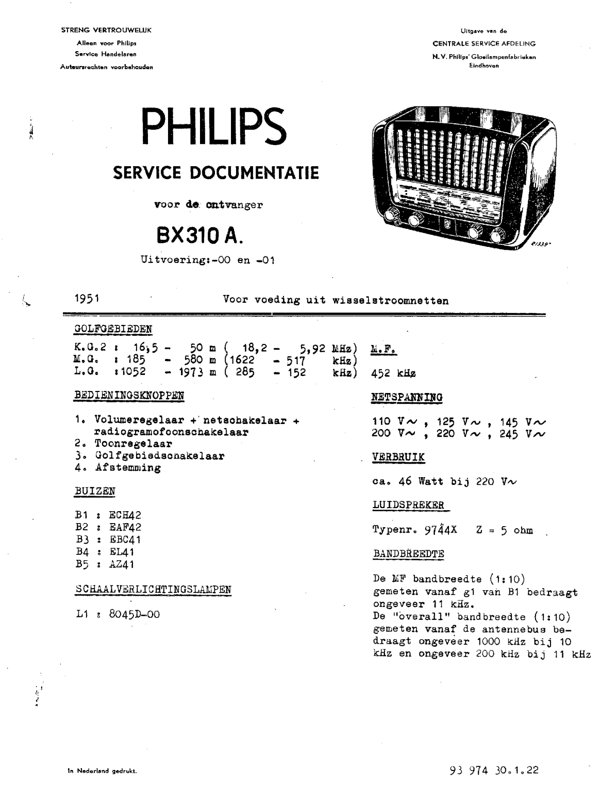 Philips BX-310-A Service Manual